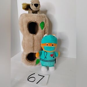 Outward Hound Hide-A-Squirrel Squeaky Puzzle Plush Dog Toy Doctor Plushy Nurse